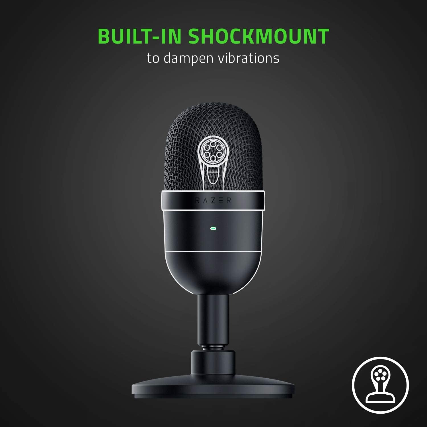 Seiren Mini USB Condenser Microphone - Professional Quality for Streaming & Gaming, Supercardioid Pickup, Shock-Resistant Tilting Stand, Classic Black