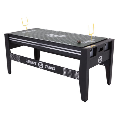 72" 4-in-1 Swivel Game Table with Air Hockey, Table Tennis, Pool, and Launch Football