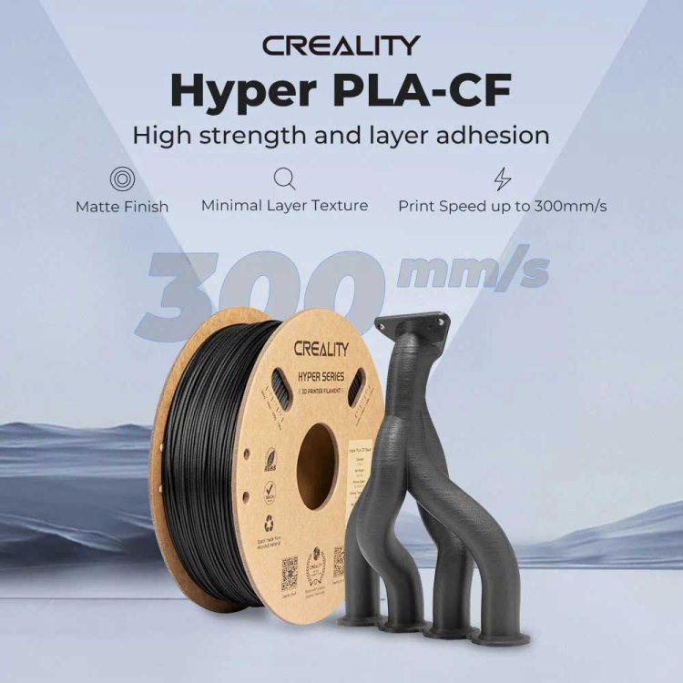 Creality Hyper Series PLA Carbon Fiber 3D Printing Filament 1kg in Matte Black