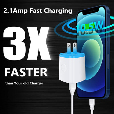 Fast charging for all devices: Dual-port charging block delivers 2.1A power for quicker, efficient charging