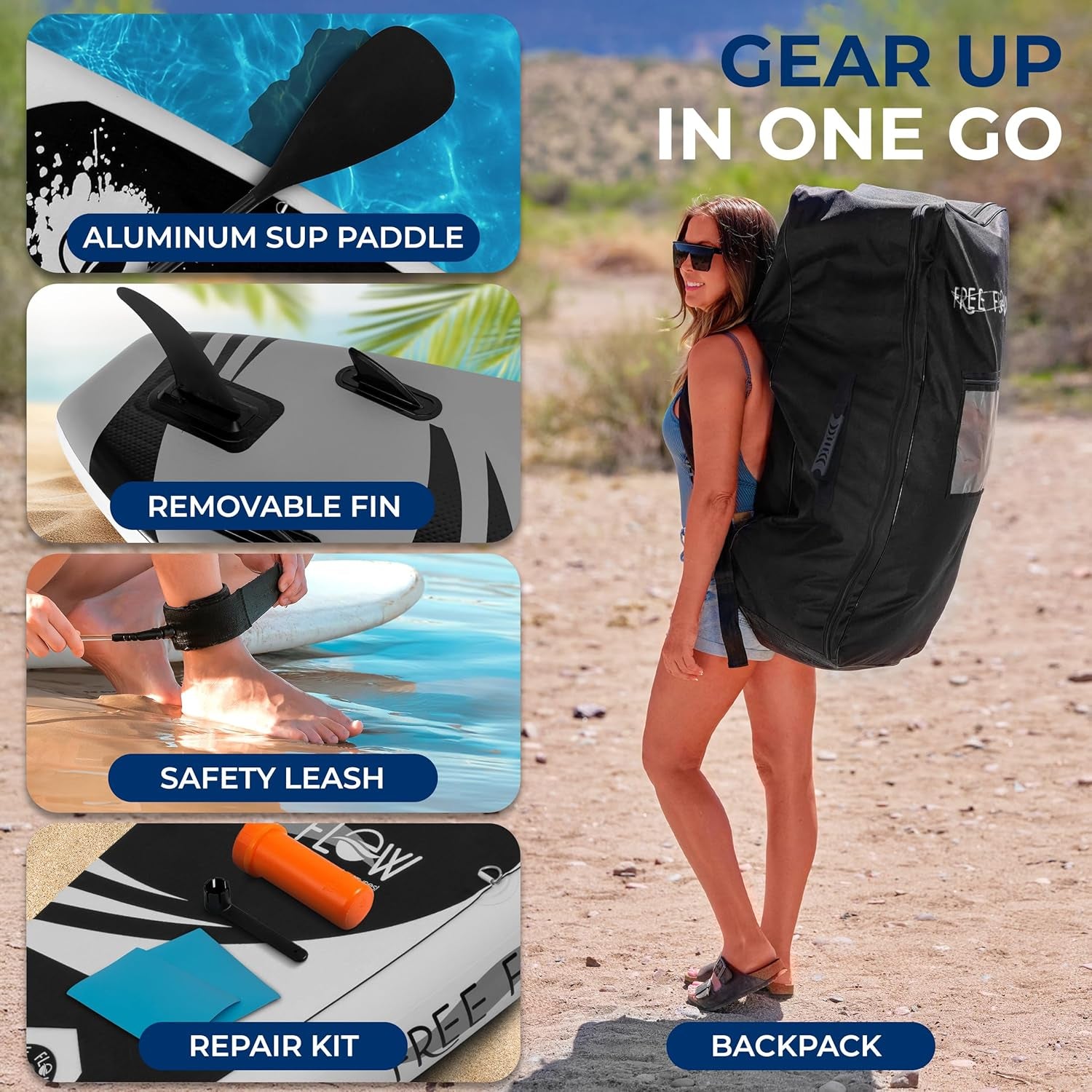 Inflatable Stand-Up Paddle Board - Wide, Stable Design with Non-Slip EVA Deck Pad & Premium Accessories for All Skill Levels