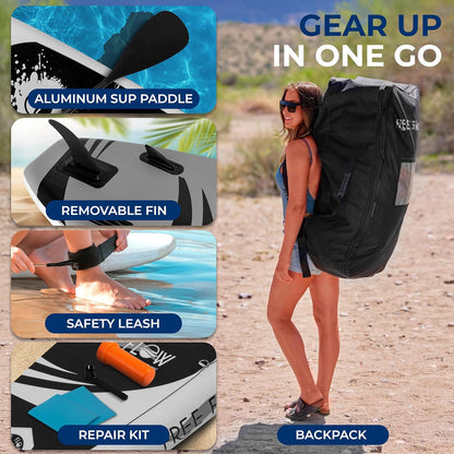 Inflatable Stand-Up Paddle Board - Wide, Stable Design with Non-Slip EVA Deck Pad & Premium Accessories for All Skill Levels