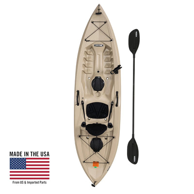 Tamarack Angler 10 Ft Fishing Kayak with Rod Holders, Tan