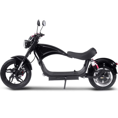 Raven 60V 2500W Electric Cafe Motorcycle - 30Ah Lithium Battery, Black