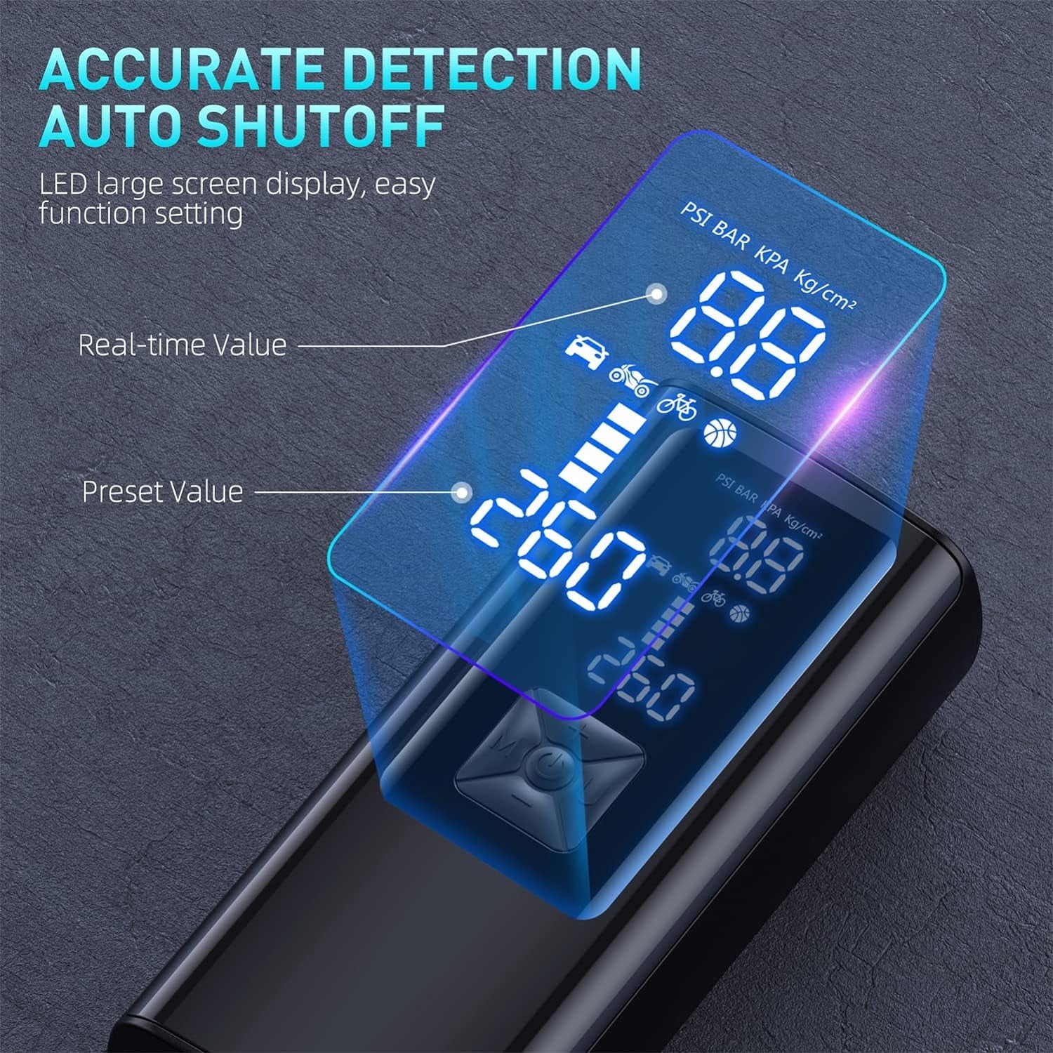150PSI Portable Tire Inflator with 25000mAh Battery for Car Tires