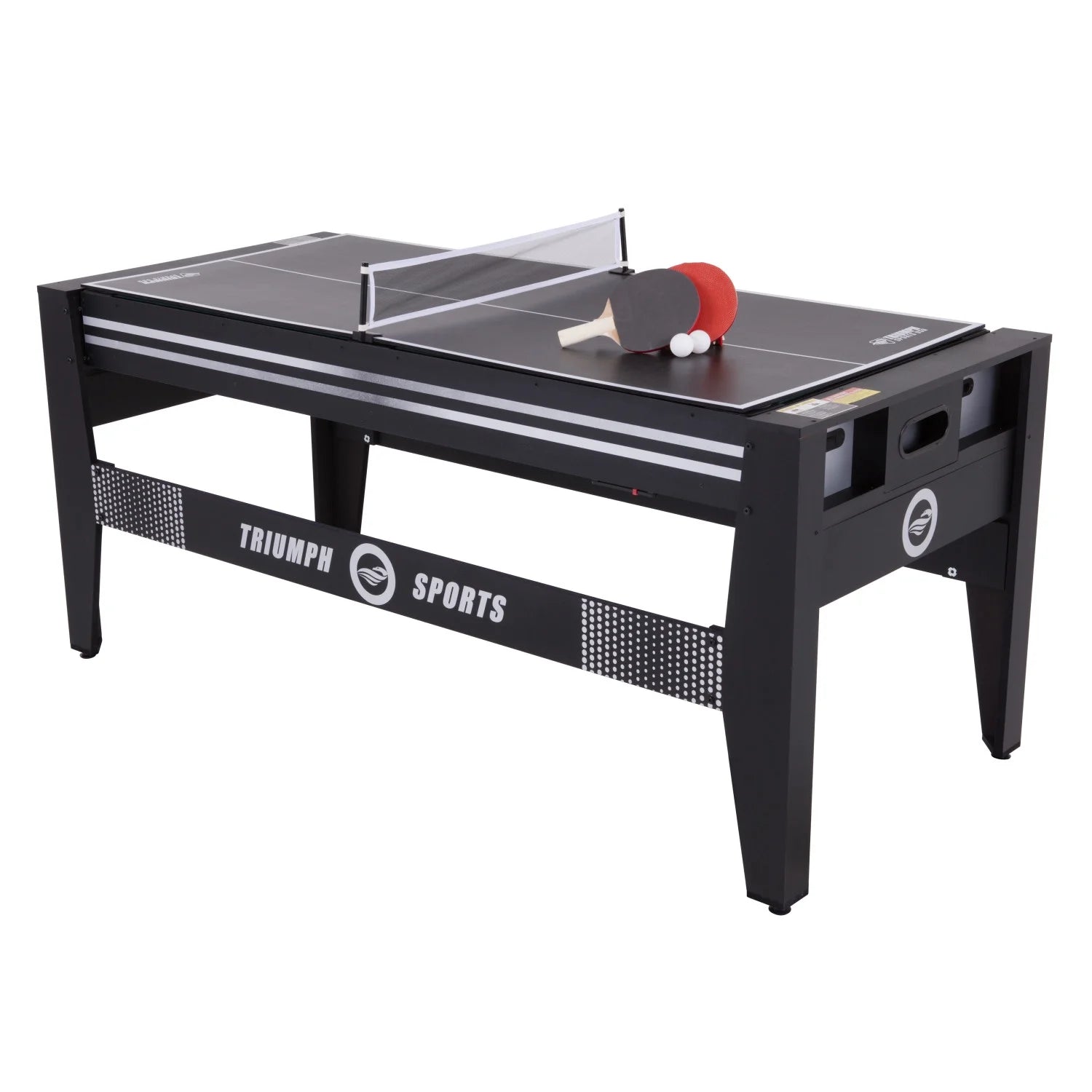 72" 4-in-1 Swivel Game Table with Air Hockey, Table Tennis, Pool, and Launch Football