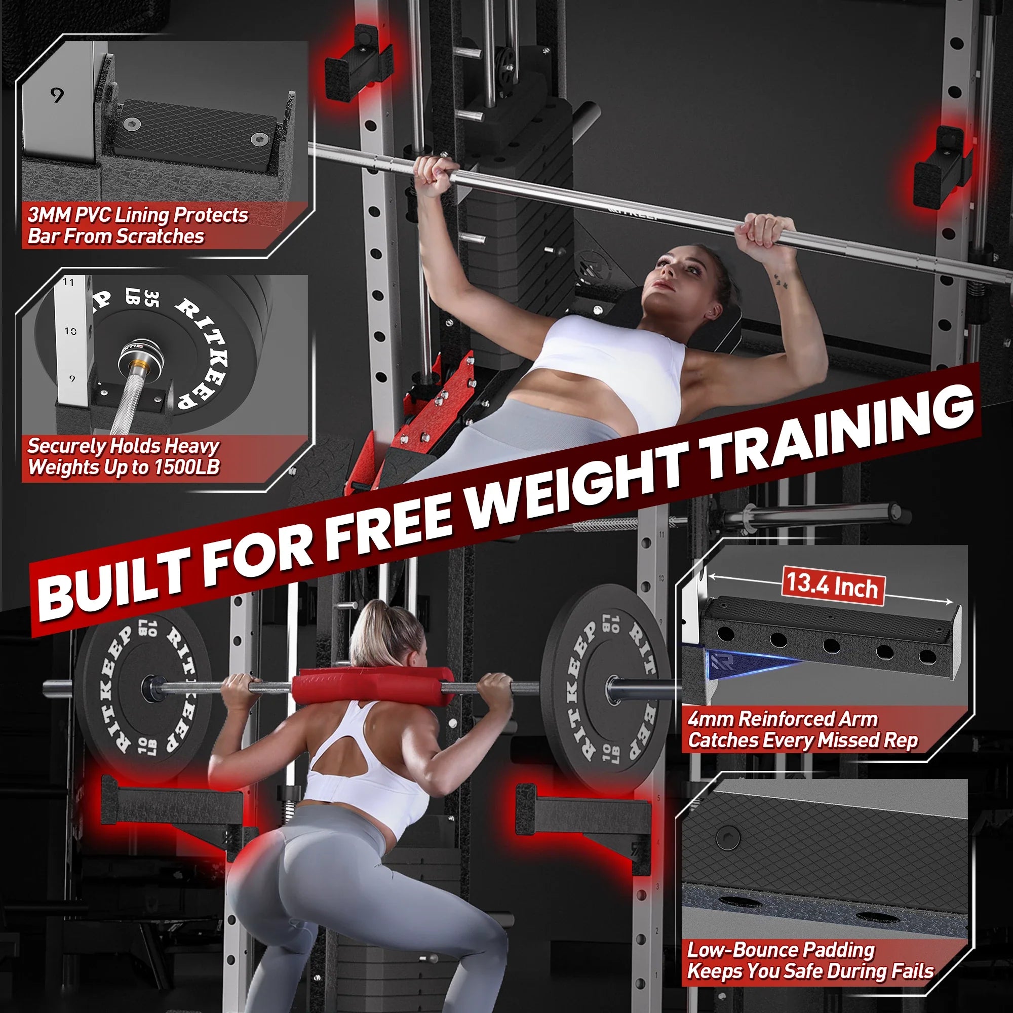 PMAX 5600 Home Gym Smith Machine with Integrated Weight System