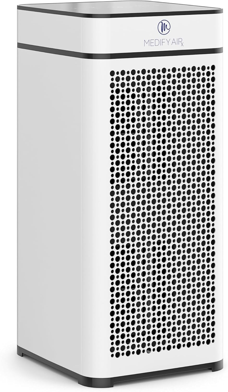 Medify MA-40 Air Purifier with True HEPA H13 Filter - 1,793 Sq. Ft. Coverage for Smoke, Odors, Pollen & Pets | Removes Particles Down to 0.1 Microns | White, 1-Pack