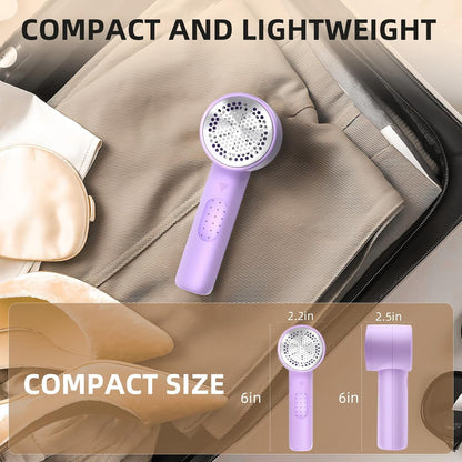 Rechargeable Fabric Shaver - 3-Speed Lint Remover with LED Display & 6-Blade Design for Clothes, Furniture, Sweaters, and Blankets