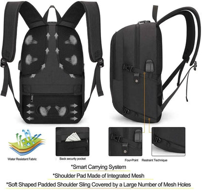Water-Resistant Anti-Theft Travel Laptop Backpack with USB Charging Po – All Gadget World