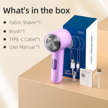 Rechargeable Fabric Shaver - 3-Speed Lint Remover with LED Display & 6-Blade Design for Clothes, Furniture, Sweaters, and Blankets