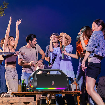 Waterproof Bluetooth Speaker with RGB Lights – Ideal for Pool & Beach Parties