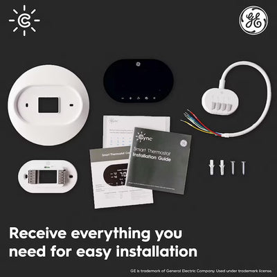 Black Smart Thermostat with Wi-Fi Connectivity and Smart Home Compatibility