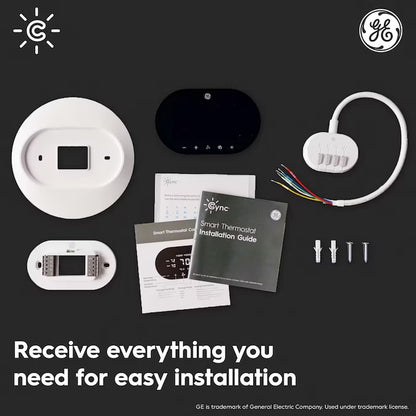 Black Smart Thermostat with Wi-Fi Connectivity and Smart Home Compatibility