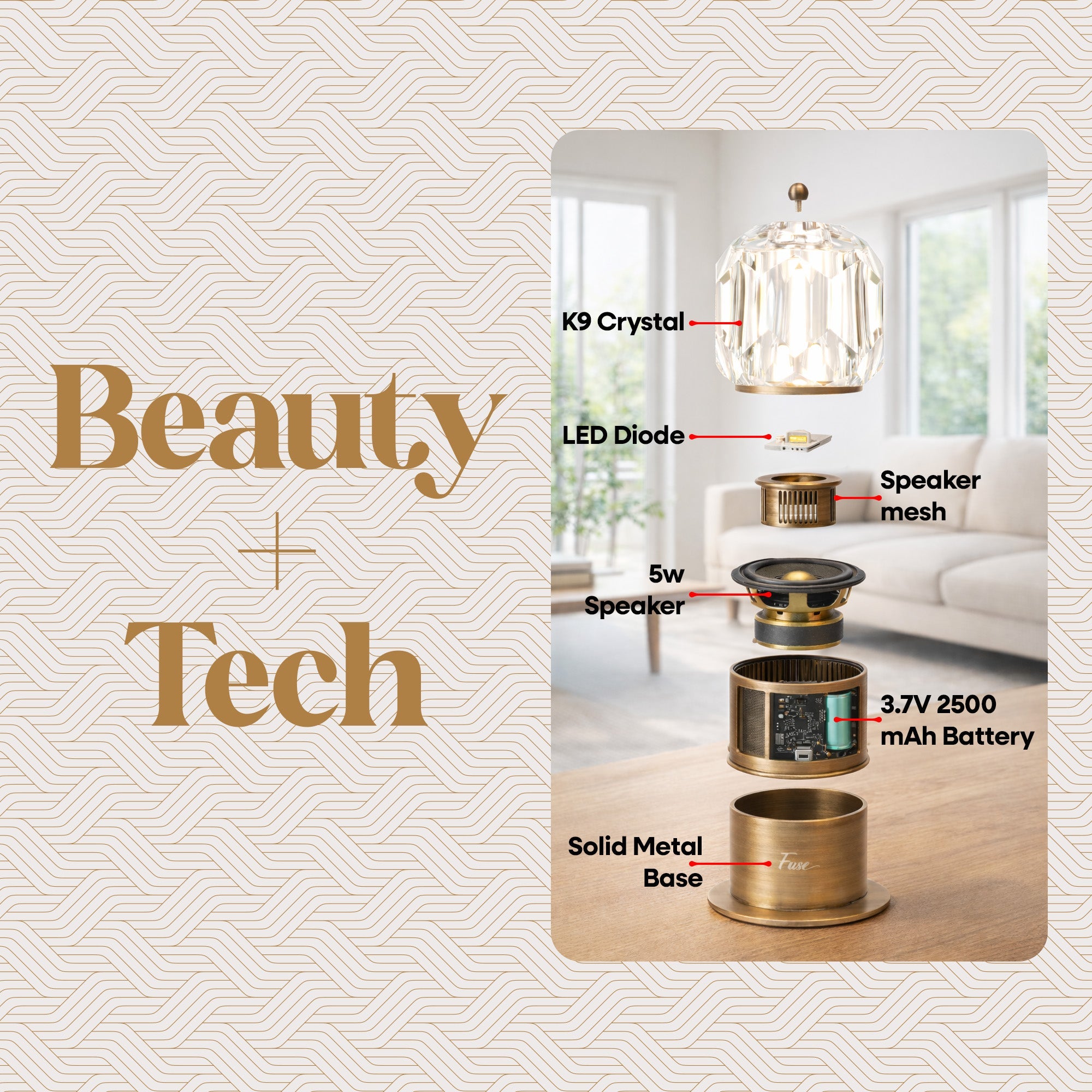 Fuse Soluna Crystal Bluetooth Speaker Lamp - image 6